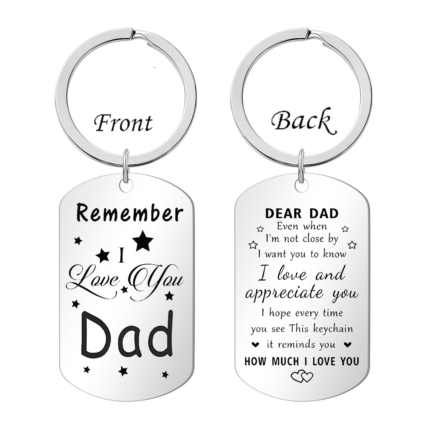 Wholesale  Father's Day Mother's Day Stainless Steel Keychain