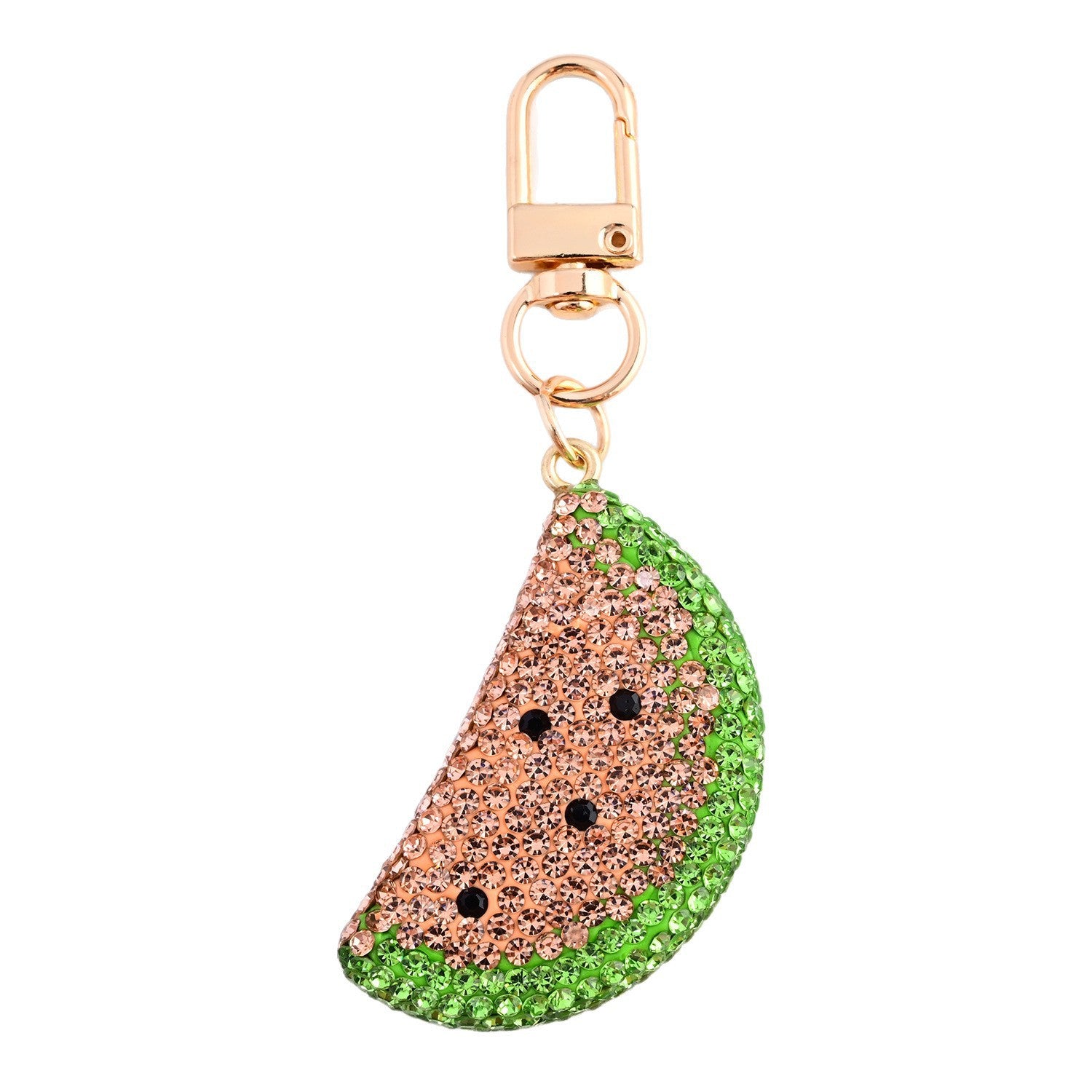 Wholesale Simple Diamond-Encrusted Double-Sided Cute Watermelon Bag Car Keychain