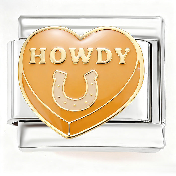 Wholesale  Italian Charm Bracelet 9mm DIY Cartoon Cowboy Creative Stainless Steel Composable Bracelet