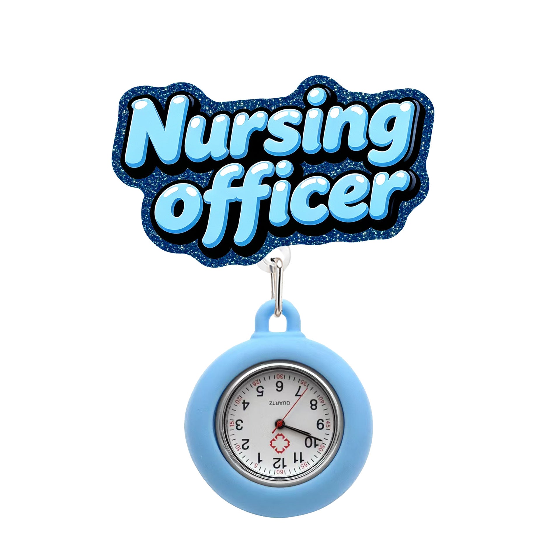 Wholesale Telescopic Nurse Officer Watch,  Soft Rubber Anti-loss and Anti-fall Easy-pull Buckle,  Telescopic Name Tag Customization