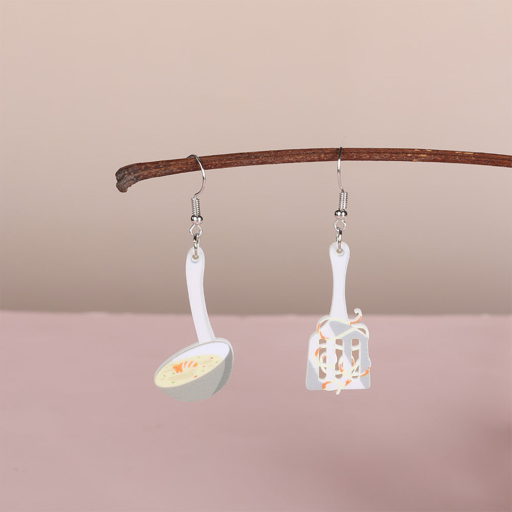 Wholesale  acrylic earrings  cartoon hamburger kitchen tableware modeling earrings