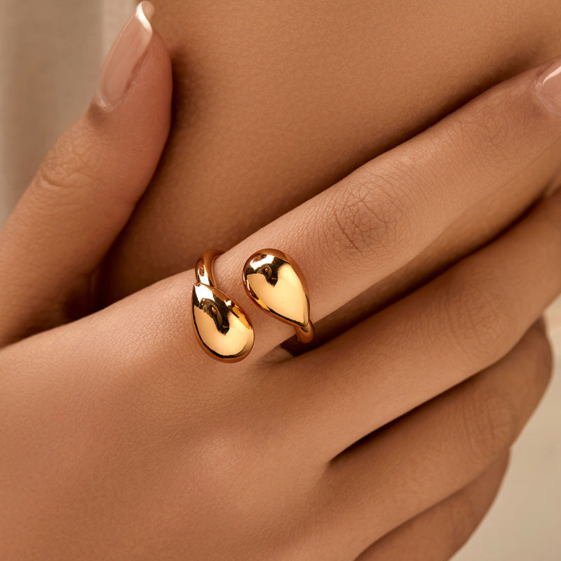 Wholesale Real Gold Plating 18K Ring Opening Personality Ring