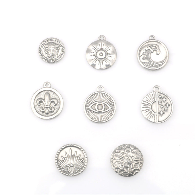 Wholesale Stainless Steel  Cross Star Round Pendant