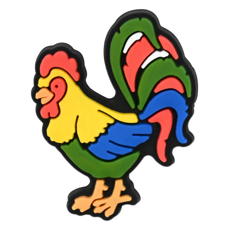 Decorazione casuale all'ingrosso della fibbia della scarpa in gomma morbida in PVC da fattoria da 100 pezzi