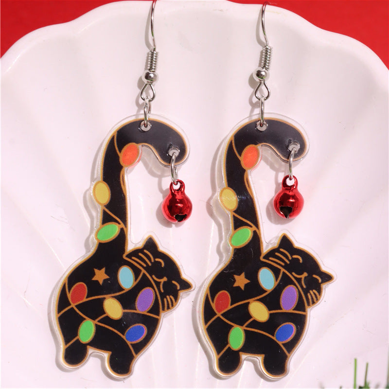 Wholesale  colored lights cat acrylic earrings