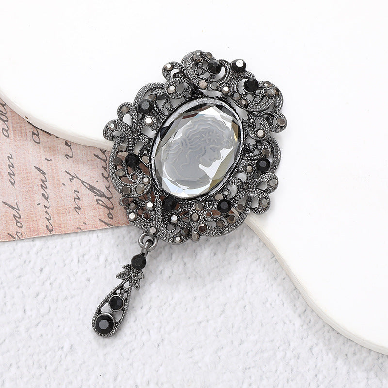 Wholesale  Diamond Pearl Flower Sun God flower brooch gem pendant