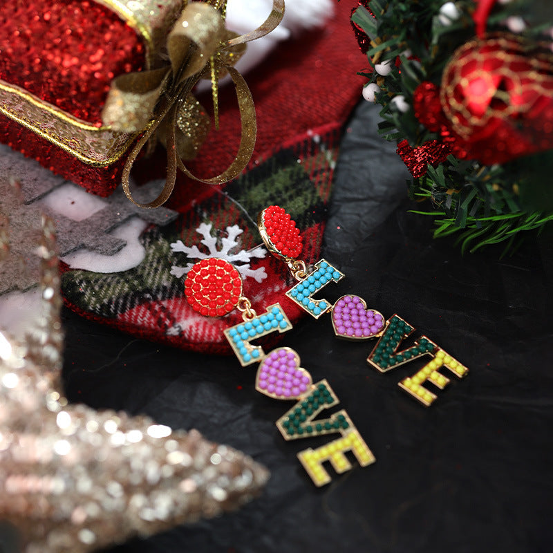 Wholesale Teacher candy color rice bead alloy earrings ACC-ES-RuLong005