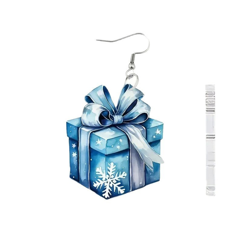 Wholesale Christmas pattern acrylic vintage earrings