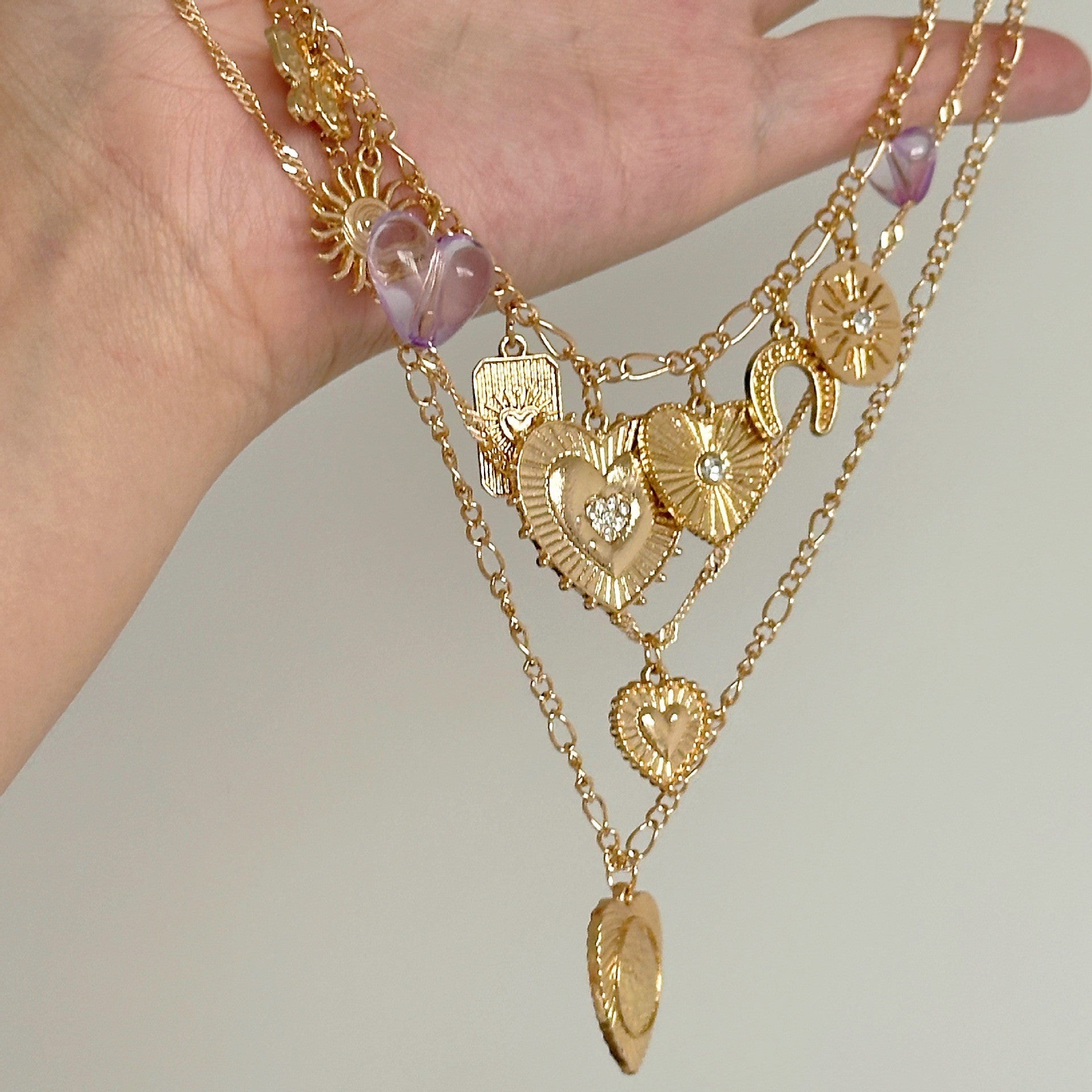 Wholesale heart multi-layered necklace