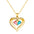 Wholesale Mother's Day Color Zircon Heart-shaped Necklace Love Clavicle Chain