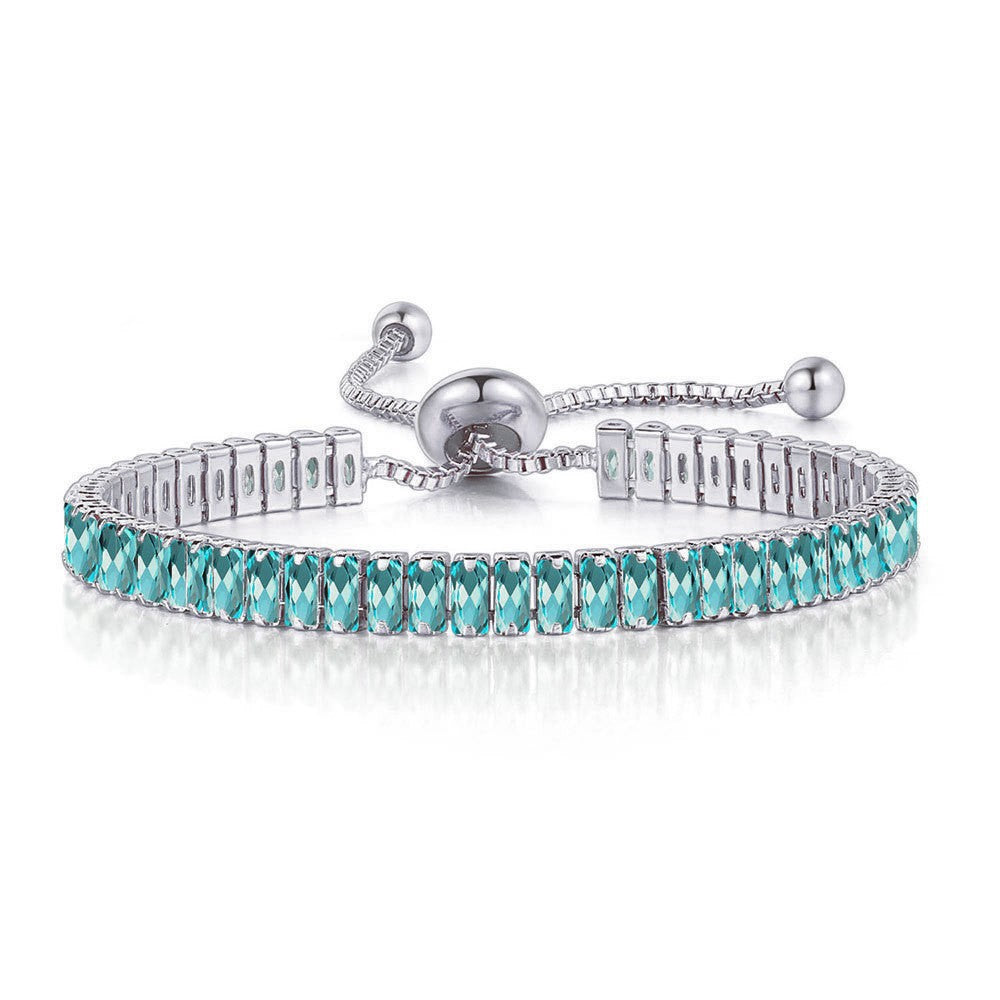 Wholesale Copper Inlaid Zircon Geometric Adjustable Bracelet for Women Fashion Accessory