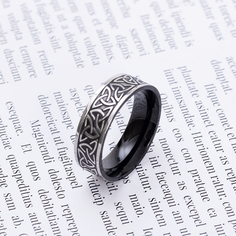 Wholesale Nordic style titanium steel Viking text ring