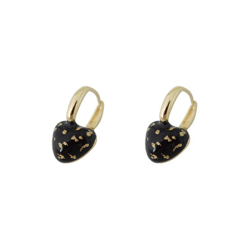 Wholesale light luxury black heart earrings