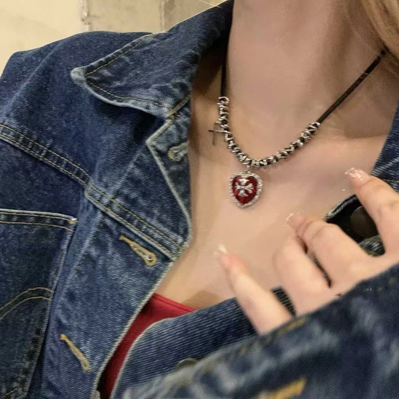 Wholesale Red Necklace  Halloween Love Beaded  Clavicle Chain Necklace