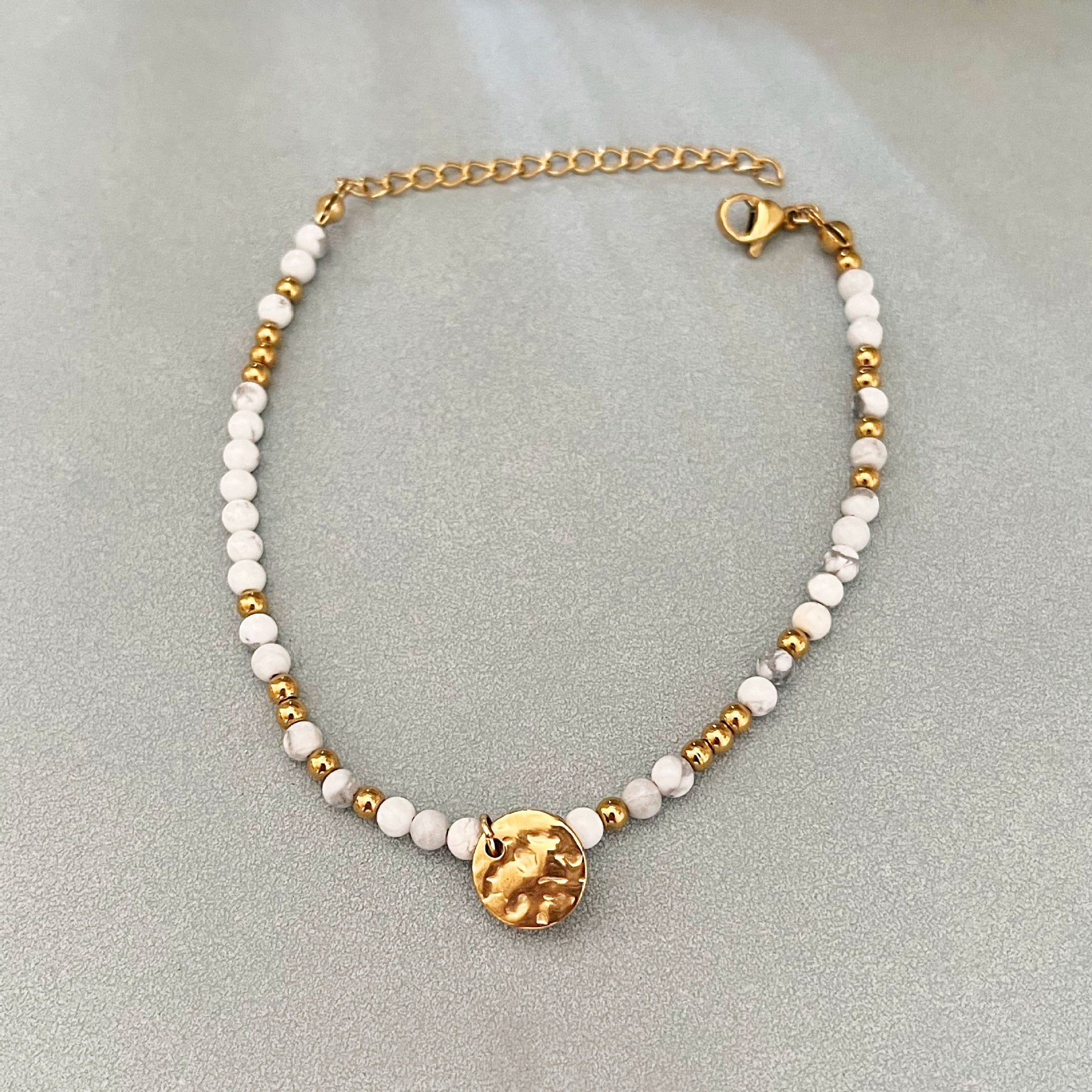 Wholesale Handmade Beaded Small Disc Colorful Natural Stone Bracelet