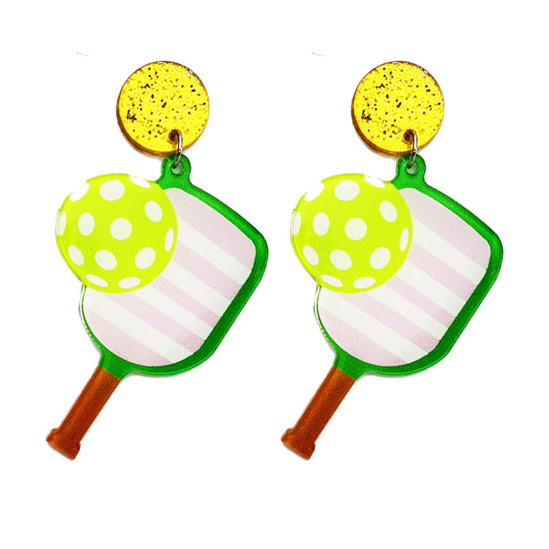 Wholesale 2pairs/pack Sports Style Pickleball Acrylic Earrings ACC-ES-HY119