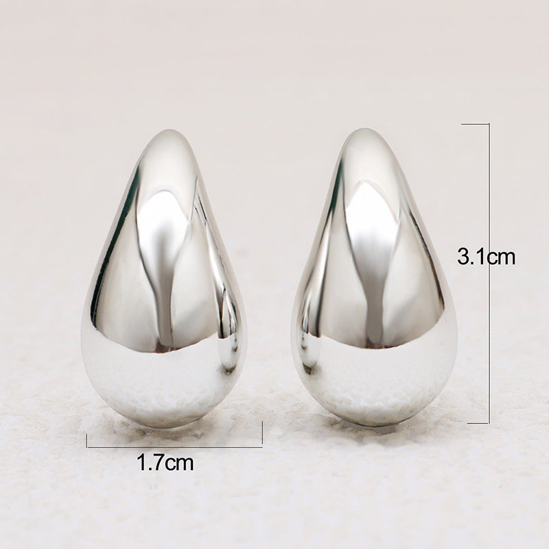 Wholesale Metal Teardrop Shape Geometric Chubby Earrings ACC-ES-LingGe003