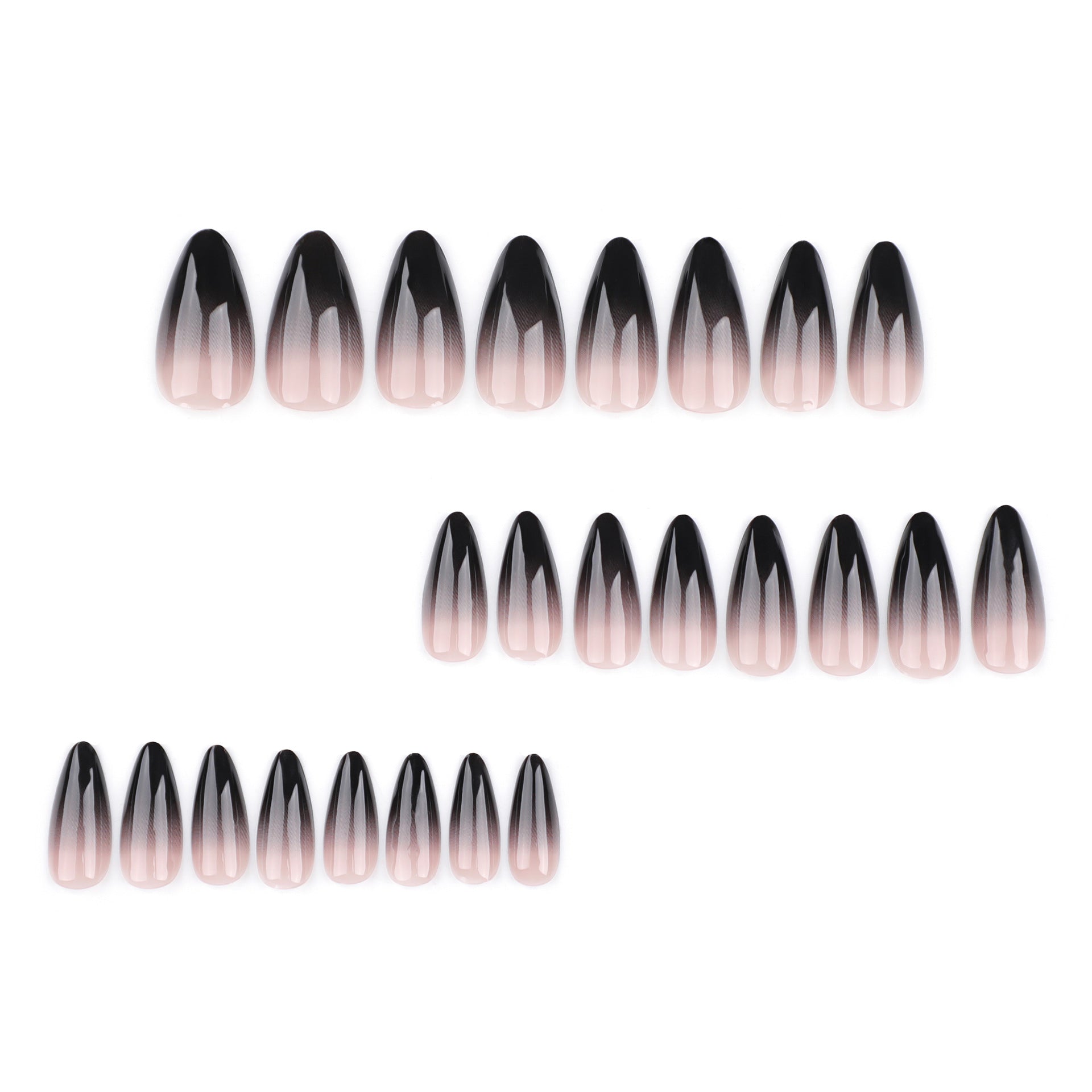 Wholesale 24 Pieces/box Halloween Black Gradient Press-on Nails Kits Nail Stickers ACC-NS-LeFan086