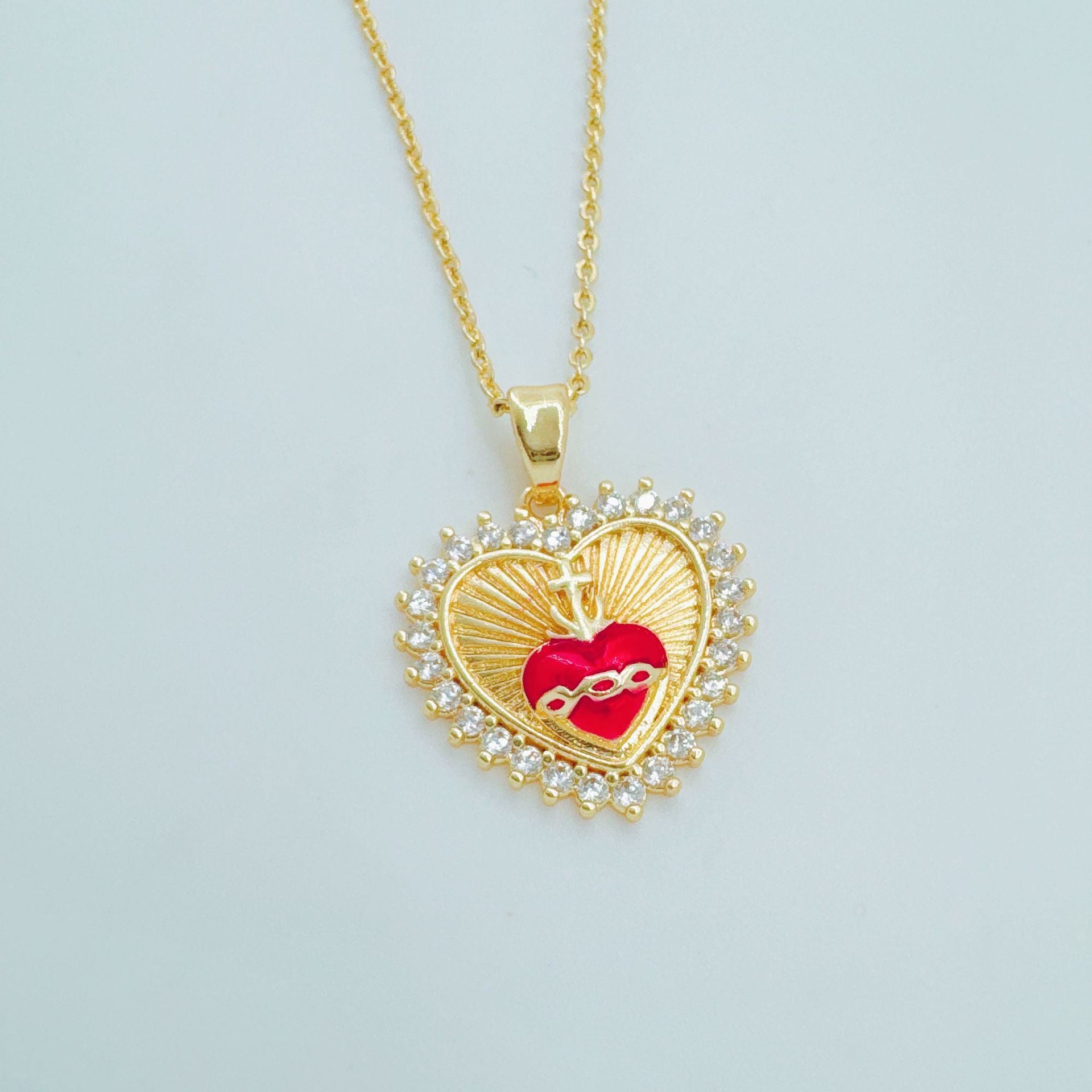 Wholesale Love Cross Pendant Necklace Copper Gold-Plated Fashion Accessory for Women Boutique Resale