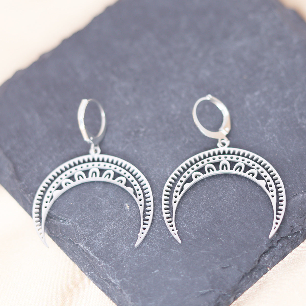 Wholesale Stainless Steel Crescent Earrings