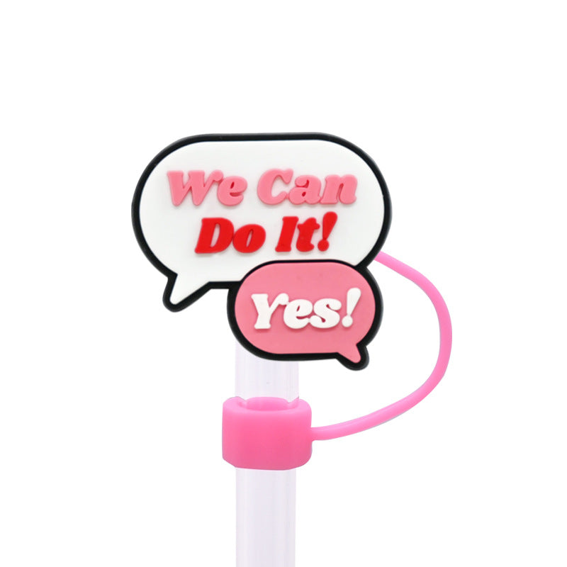 Wholesale Random 100pcs Women's Power Series Straw Cover 10MM Straw Tube Cap