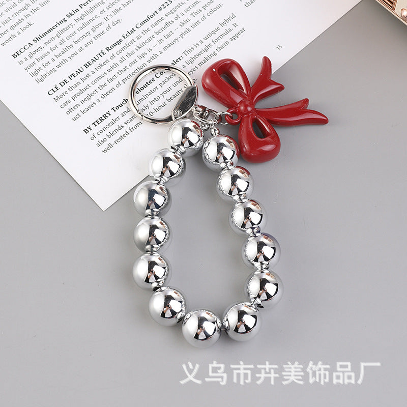Wholesale Double-sided butterfly acrylic beaded keychain