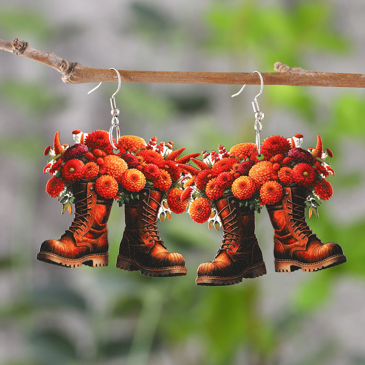 Wholesale Western Spring Summer Daisy Sunflower Western Denim Boots  Earrings