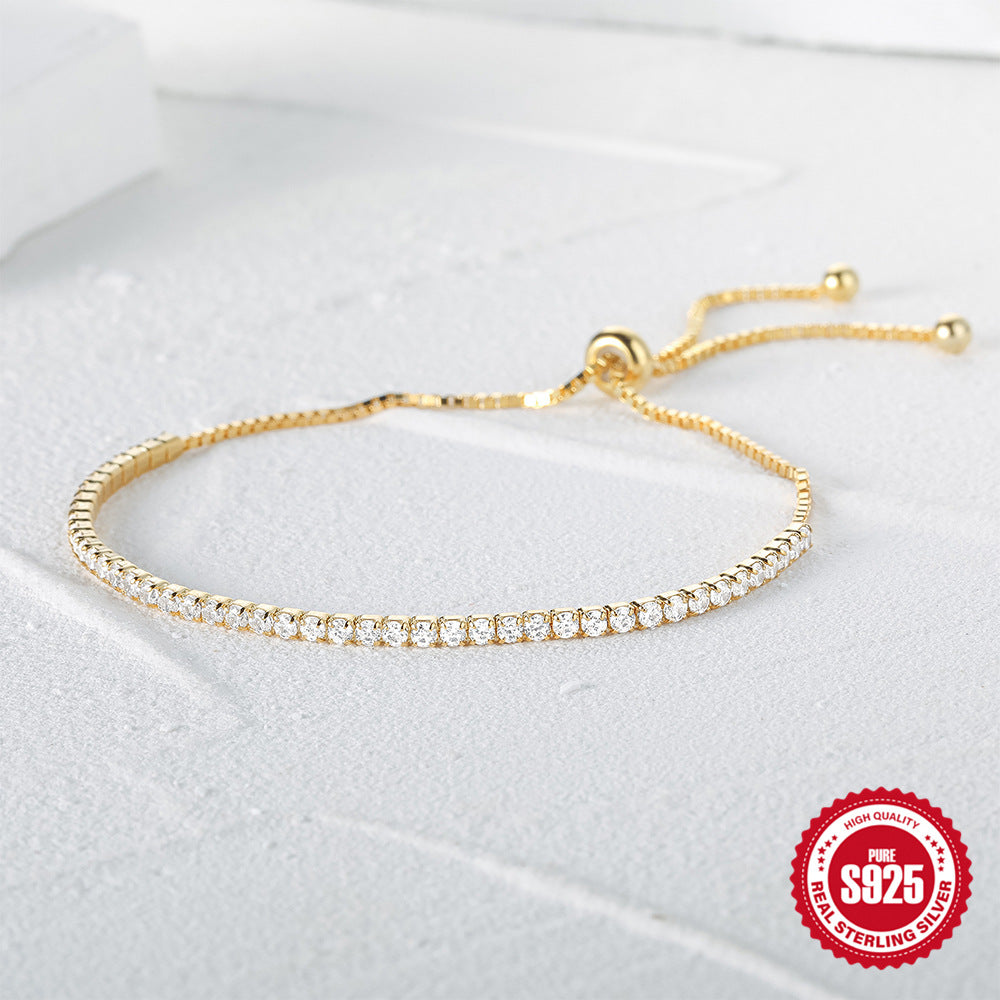 Wholesale 925 Sterling Silver Light Luxury Diamond Tennis Bracelet
