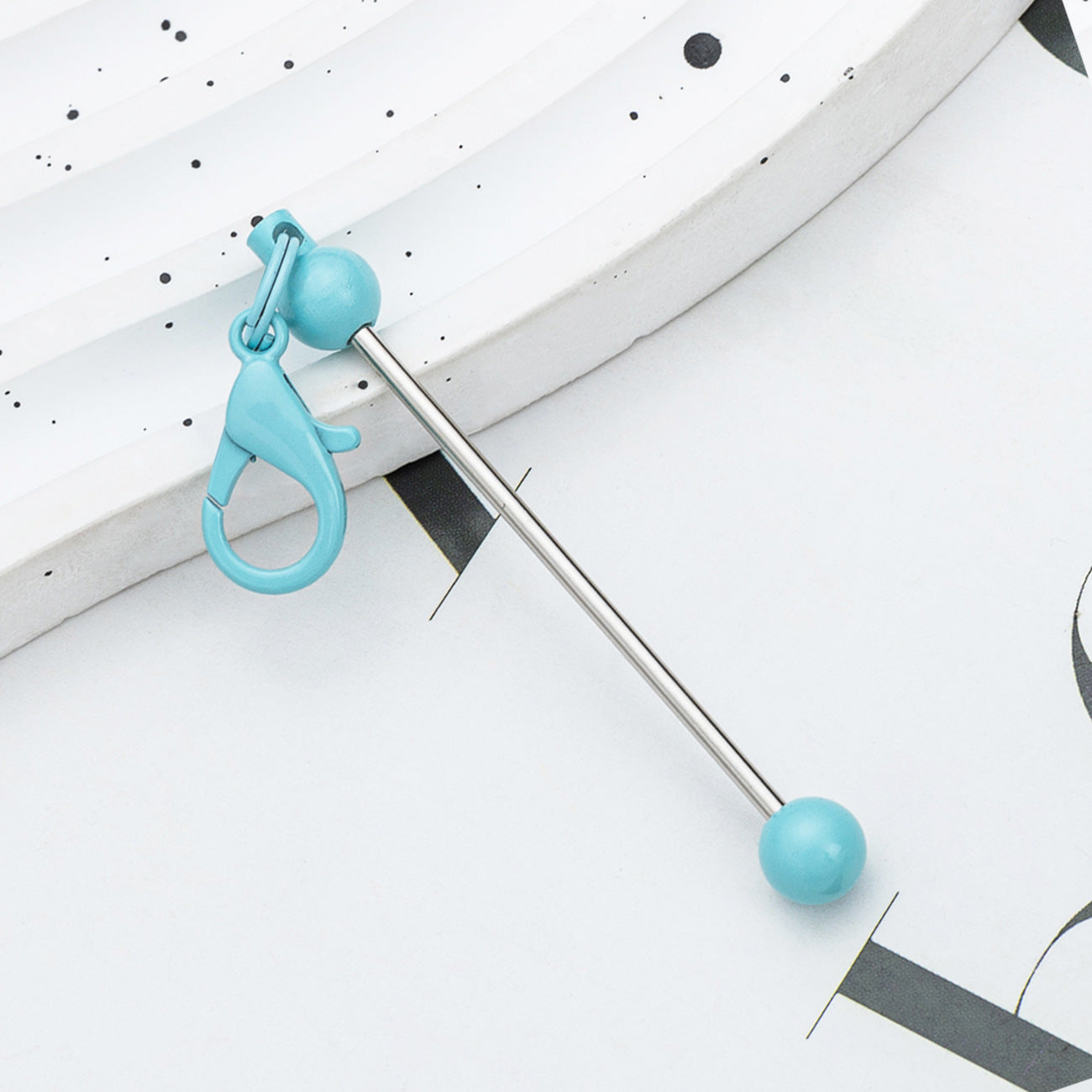 Wholesale Mini beaded candy-colored metal keychain