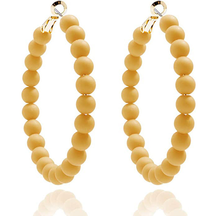 Wholesale Summer Colorful Acrylic Beads Round Earrings Bohemian Stud Earrings ACC-ES-Yunh001