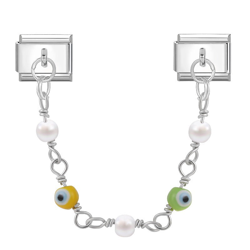 Wholesale Italian Charm Bracelet 9mm DIY Splicing Eye Series Titanium Steel Composable Bracelet