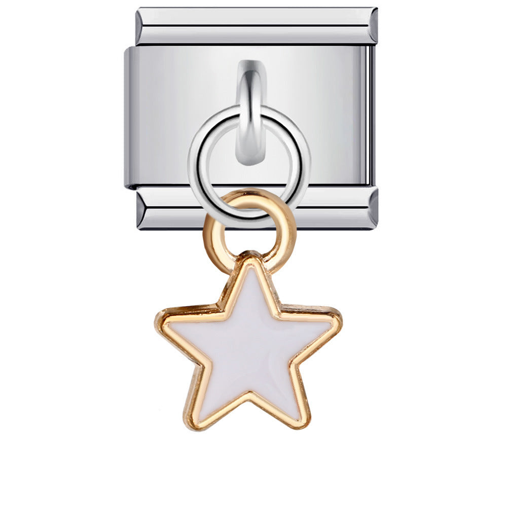 Wholesale Italian Charm Bracelet 9mm DIY Splicing Removable Star Hook Stainless Steel Composable Bracelet