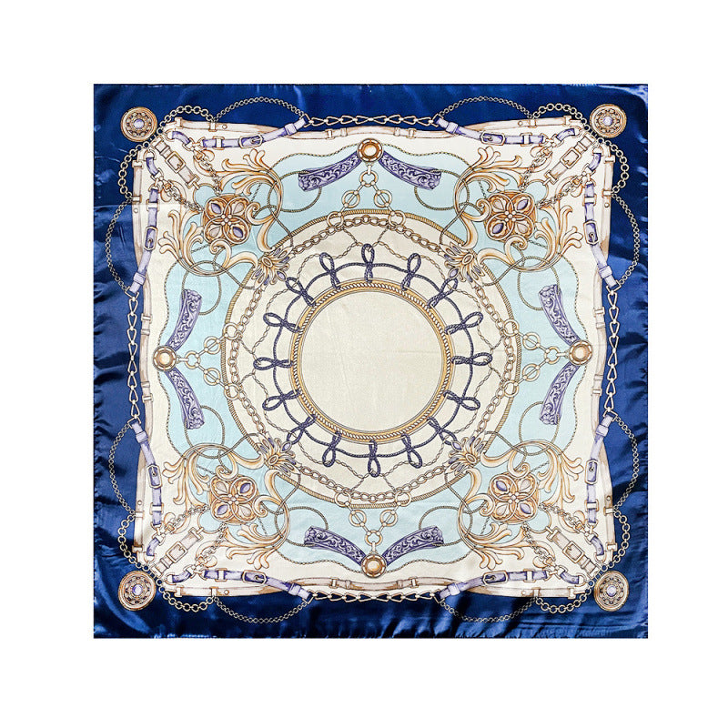Wholesale Turban 90cm Silk Scarf Classic Chain Printed Silk Scarf