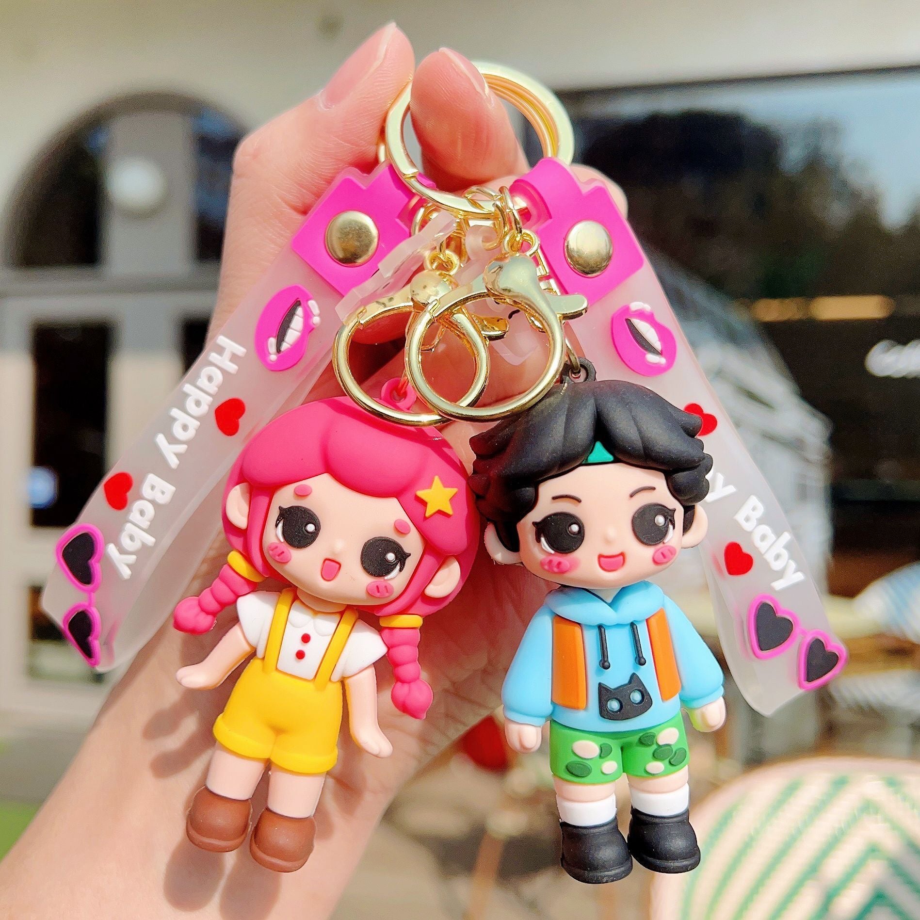 Wholesale Creative Keychain Cartoon Fashion Boy Girls Eco-Friendly PVC Keychain ACC-KC-WenChuan003