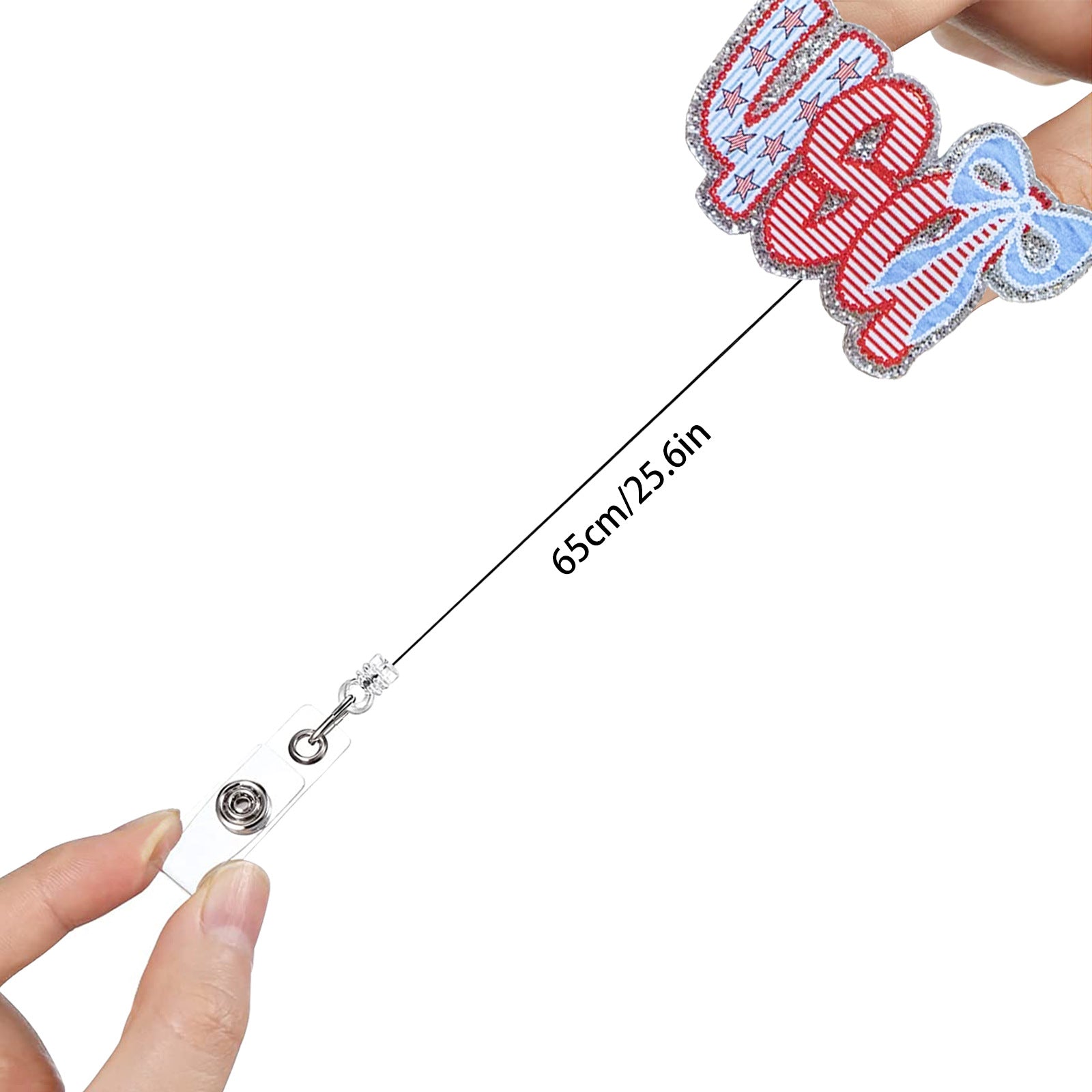 Wholesale Acrylic Retractable Badge Reel with US Flag Design - Fashion Accessory for Everyday Wear