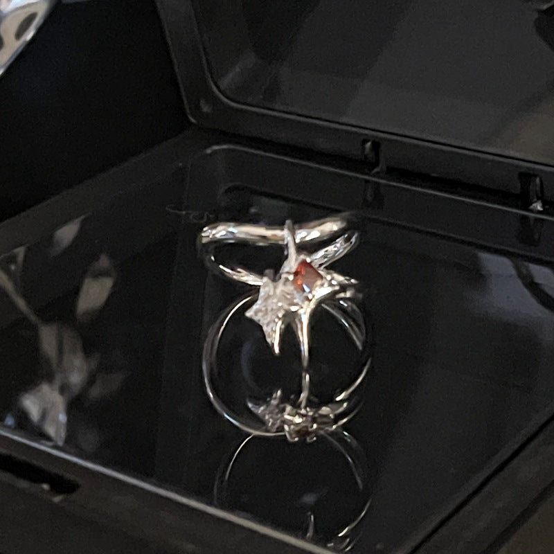 Wholesale Red stacked all-match cold ring