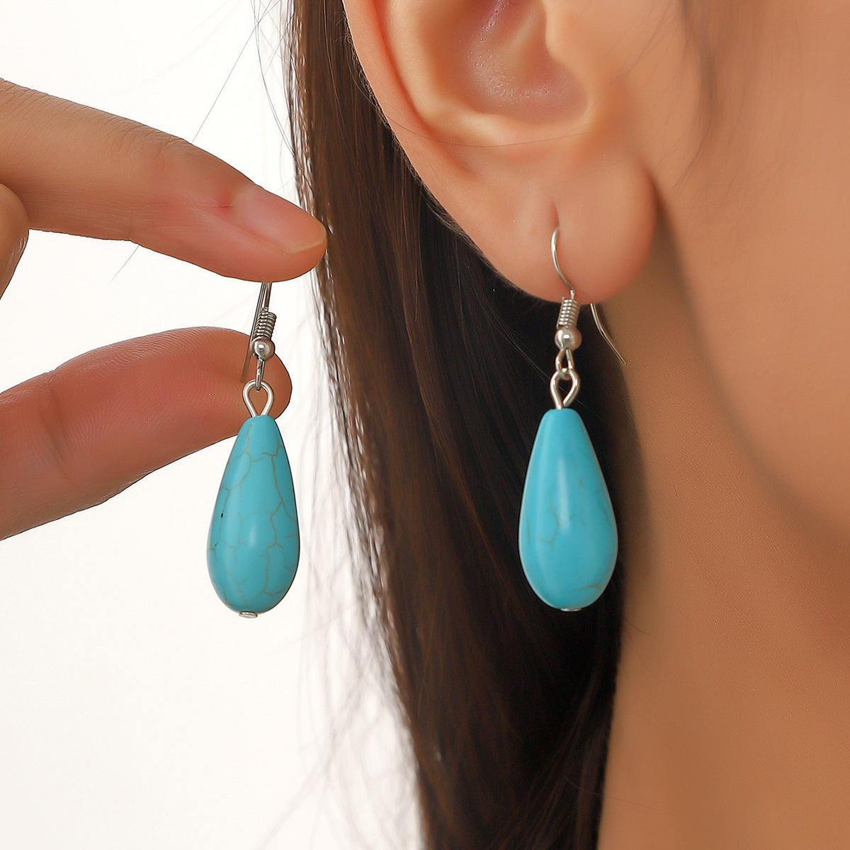 Wholesale  bohemian Retro ethnic style turquoise dangle earrings