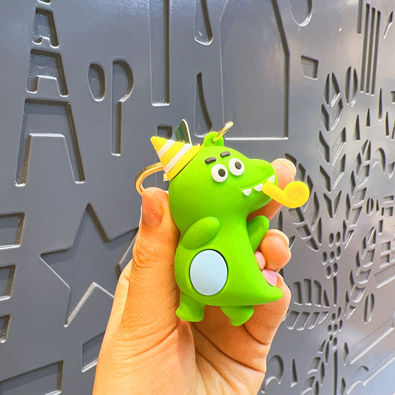 Wholesale Cartoon Little Dinosaur Silicone Keychain ACC-KC-JuCai005