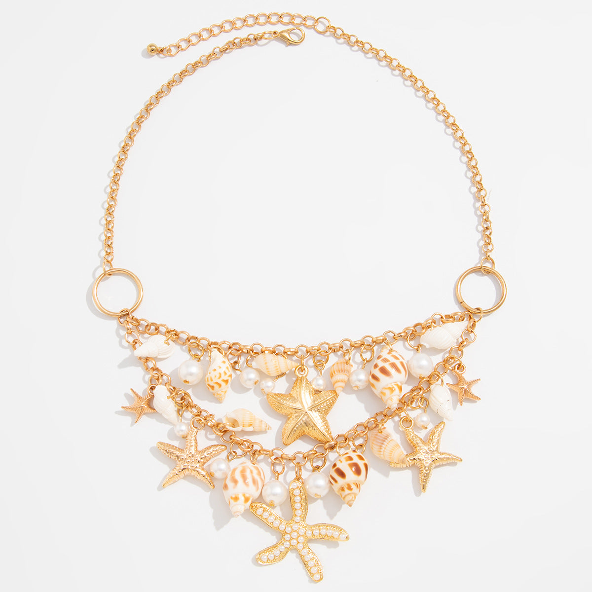 Wholesale  Bohemian Summer Beach Wind Conch Shell Necklace Clavicle Chain