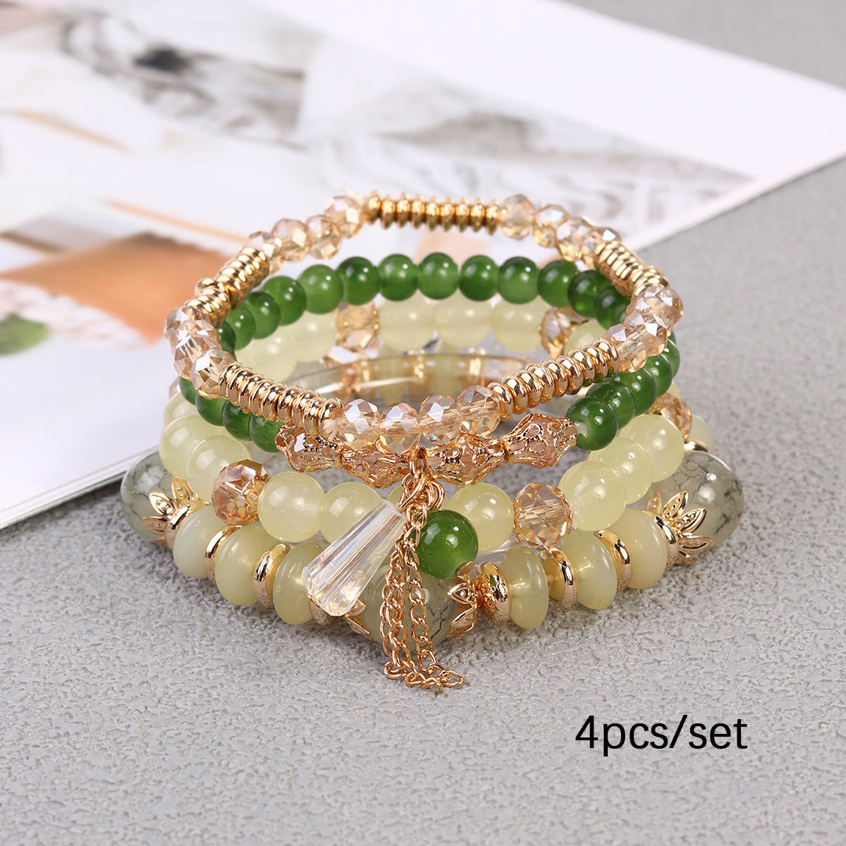 Wholesale Bohemian Crystal Pendant Glass Bracelet ACC-BT-Lijie005