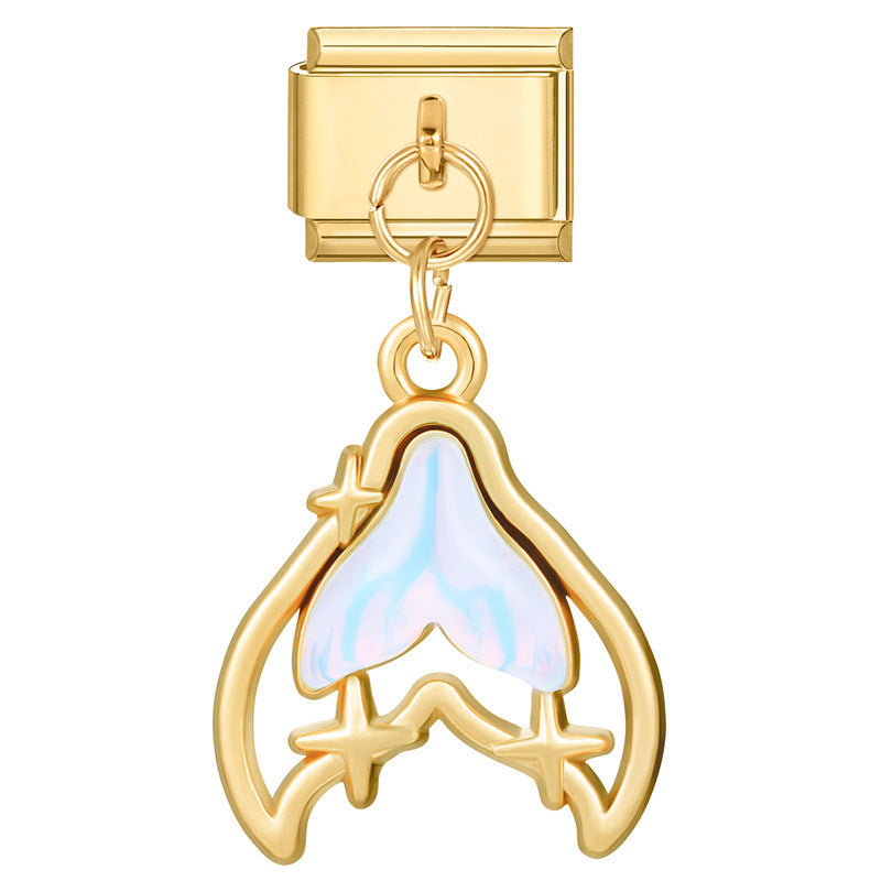 Wholesale Italian Charm Bracelet 9mm DIY Splicing Removable Stainless Steel Gold Base Pendant Composable Bracelet