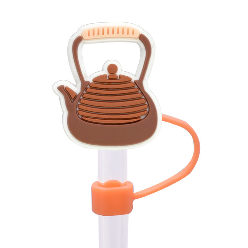 Wholesale Random 100pcs Autumn Series PVC Soft Straw Tube Cap