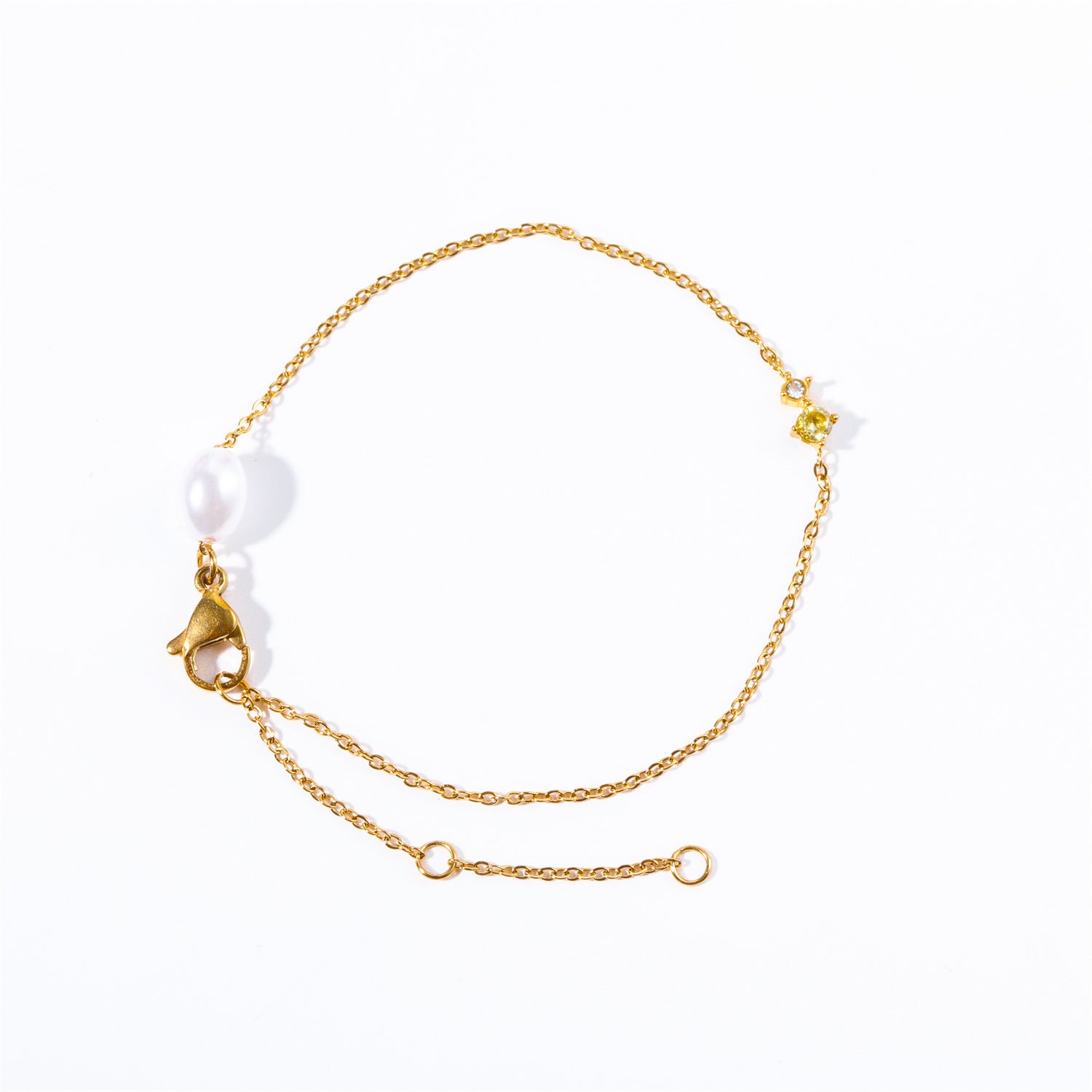 Wholesale 18k Gold Plated Titanium Steel Twelve Birthstone Simple Bracelet