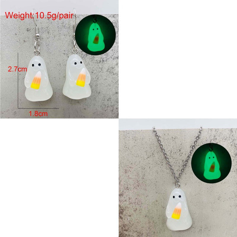 Wholesale  3D Glow Ghost Pumpkin Candy Earrings Fashion Accessory Gift