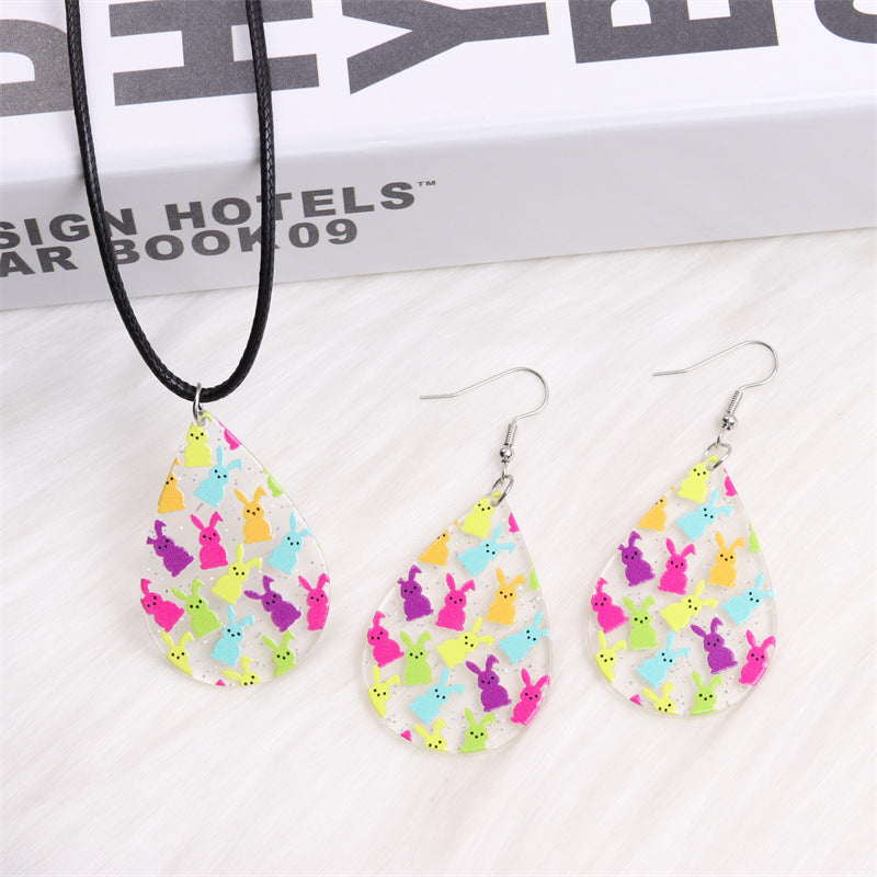 Wholesale 2pcs Acrylic Easter Bunny Earrings