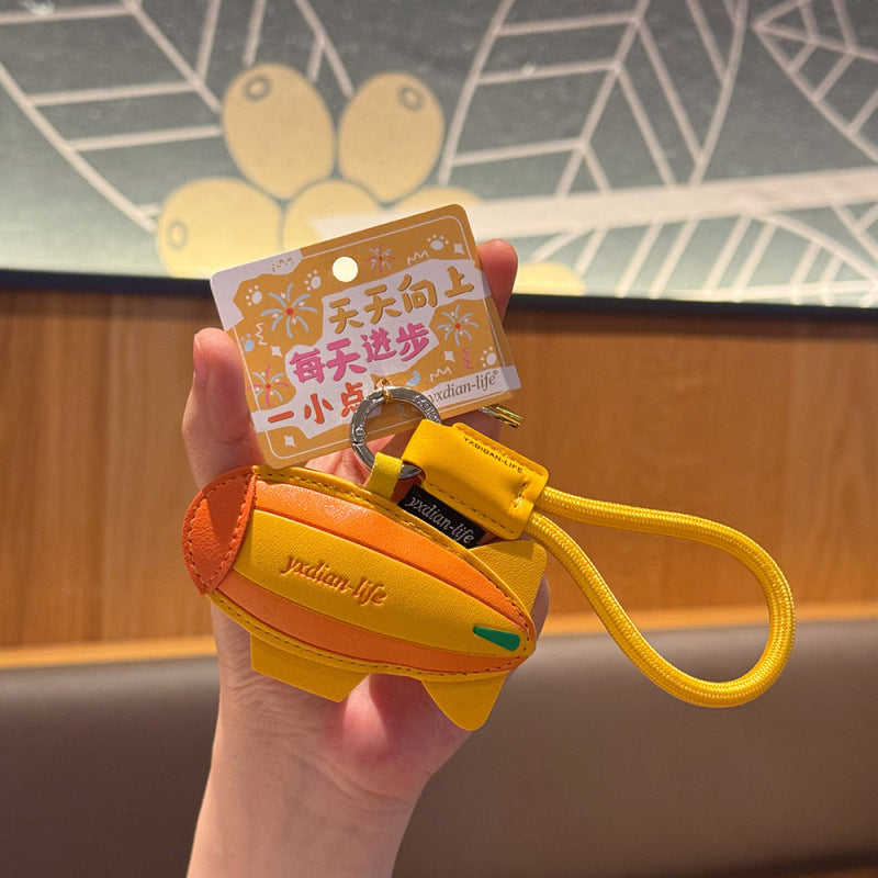 Wholesale Leather Airship Keychain Bag Charm Cute Travel Souvenir Gift Everyday Decorative Accessory