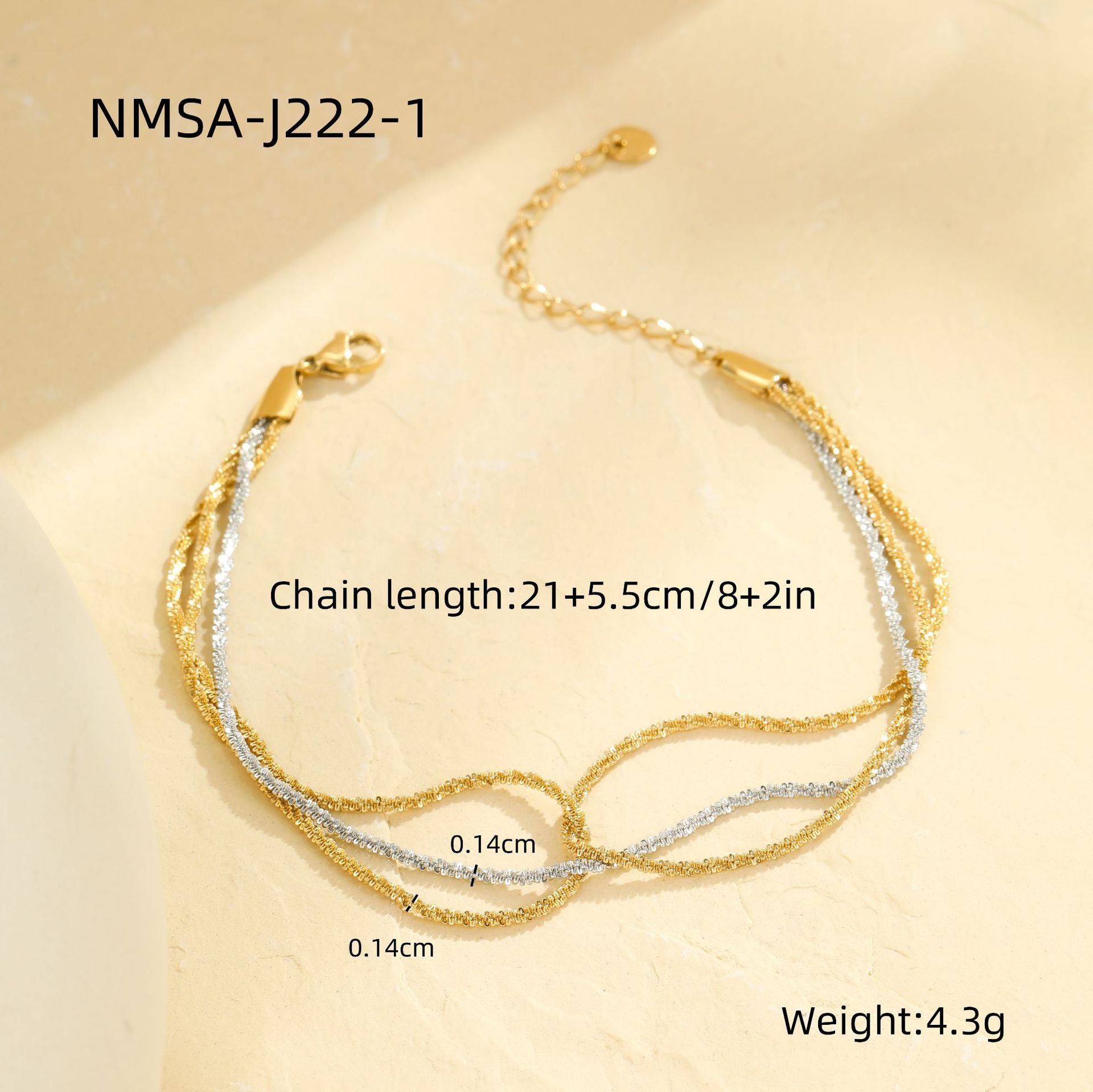 Wholesale Stainless steel beach metal multi-layer stacked anklet suit