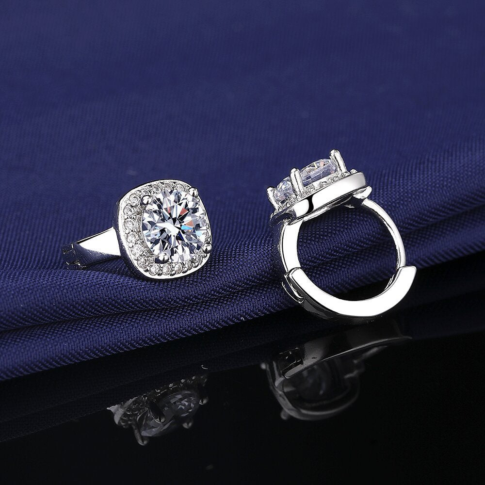Wholesale Copper square zircon earrings