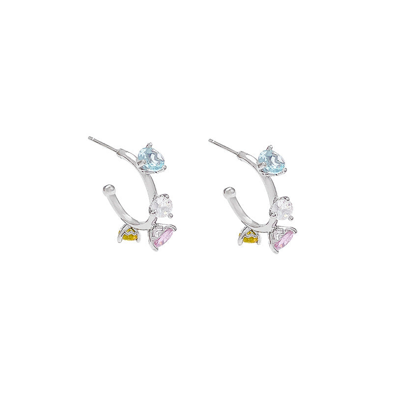 Wholesale  colored diamond earrings  inlaid zirconium earrings