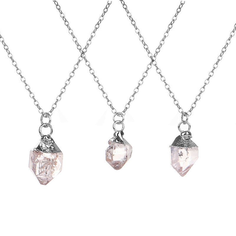 Wholesale Colored Natural Stone Irregular Birthstone Crystal Alloy Necklace ACC-NE-ZhuangZ005